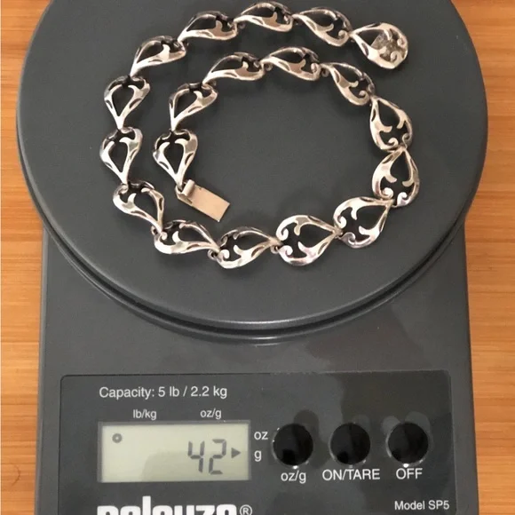 $248 Designer Sterling Estate Necklace 42 Grams Marked EAC 925 STERLING TAXCO - Picture 7 of 7